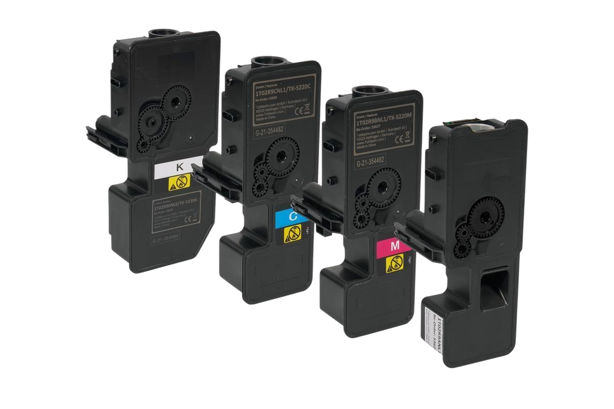 Toner-Set in Schwarz, Cyan, Magenta und Gelb fuer Kyocera Geraete