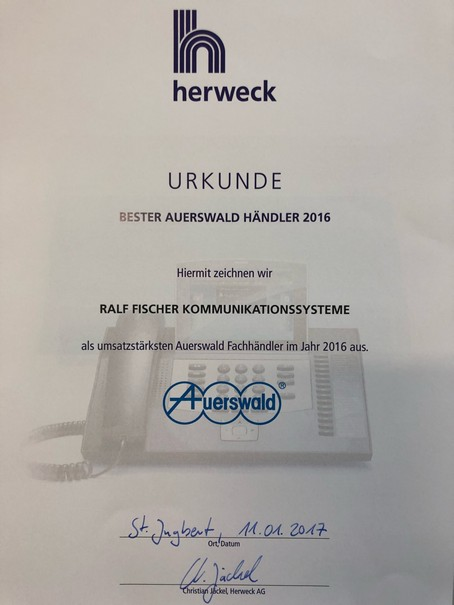 Auerswald Auszeichnung 2016