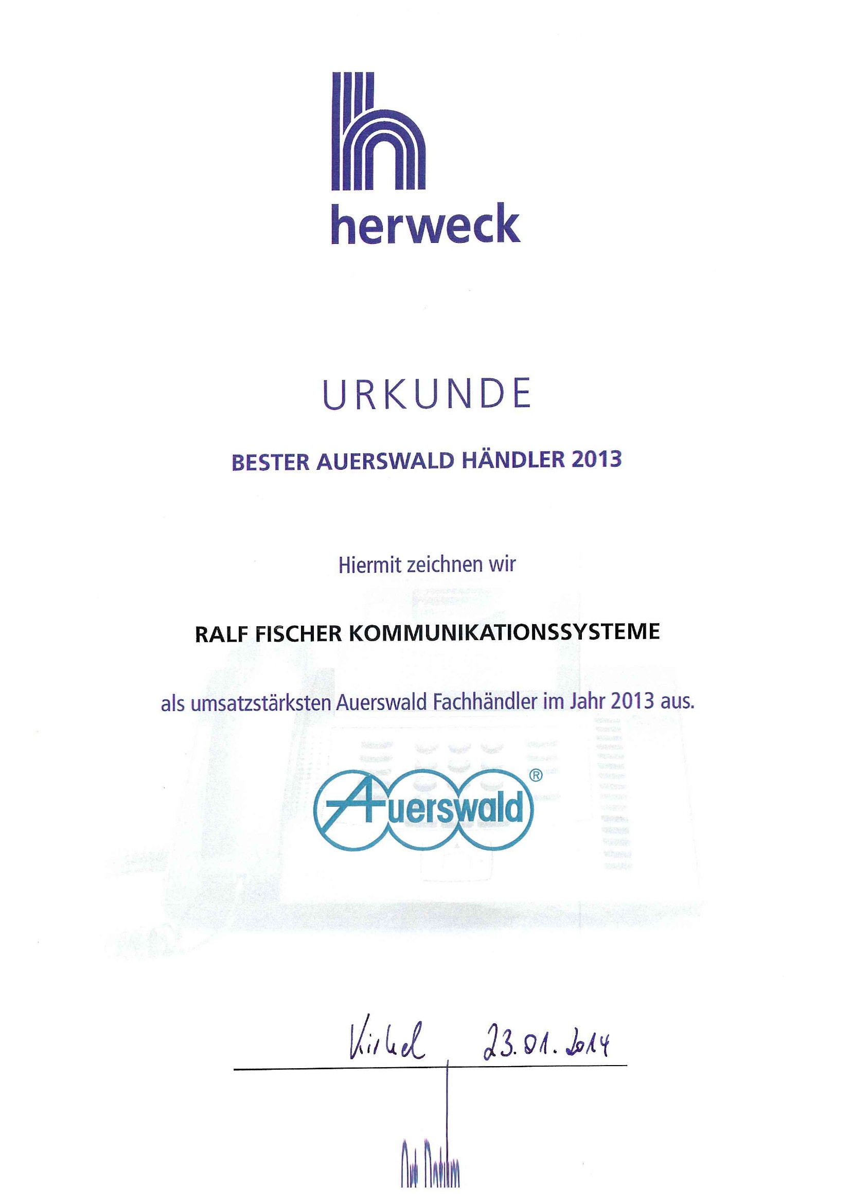 Auerswald Auszeichnung 2013