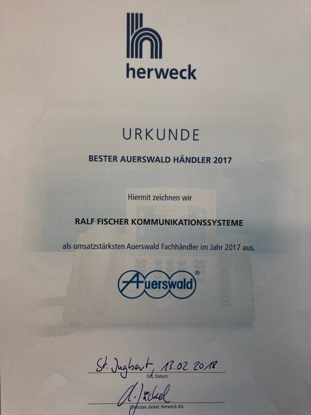 Auerswald Auszeichnung 2017