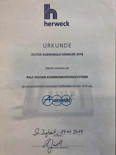 Auerswald Auszeichnung 2018