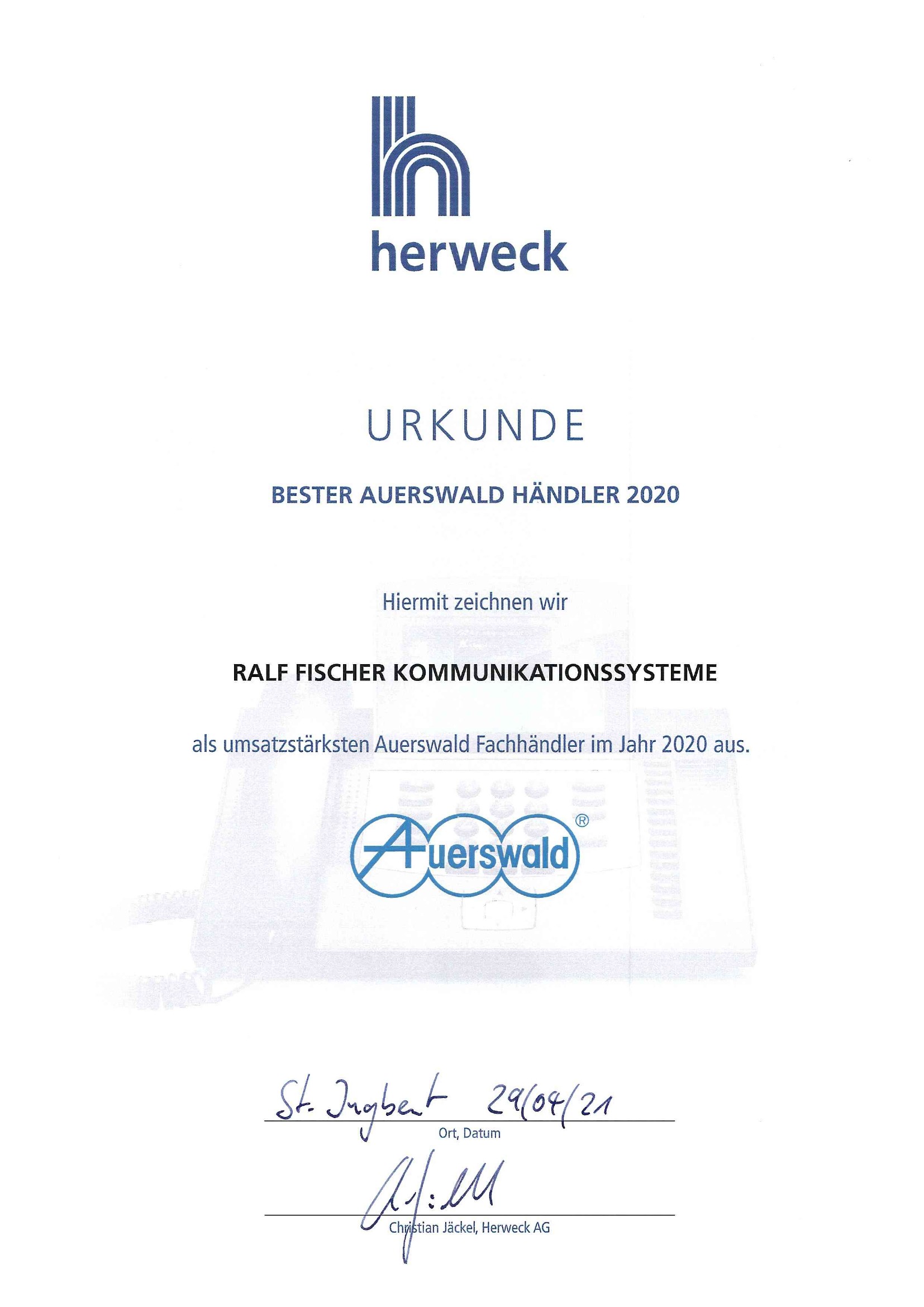Auerswald Auszeichnung 2020