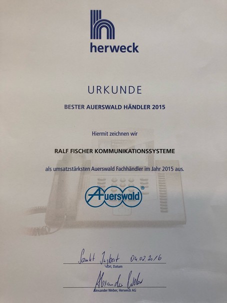 Auerswald Auszeichnung 2015